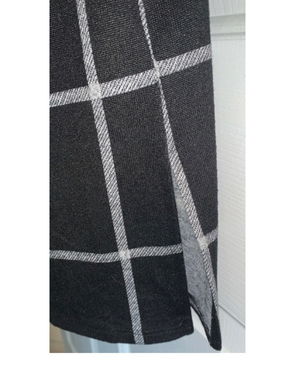 🎄 Notations Black Gray Windowpane Open Front Cardigan Jacket NWT XL - Picture 5 of 8